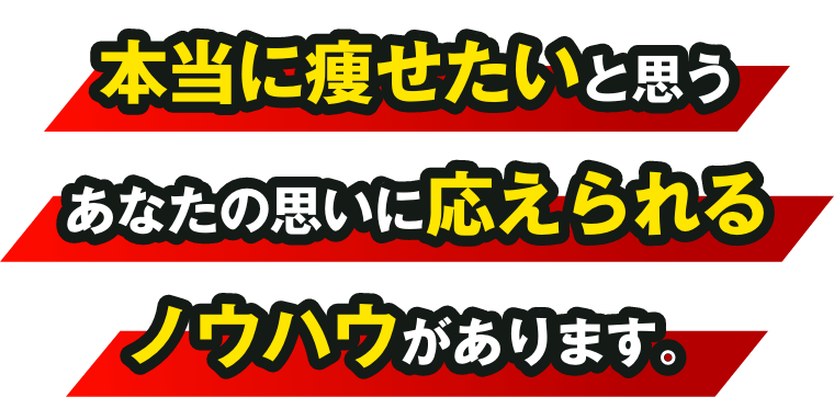 本当に痩せたいあなたのチカラに必ずなれるノウハウがあります。